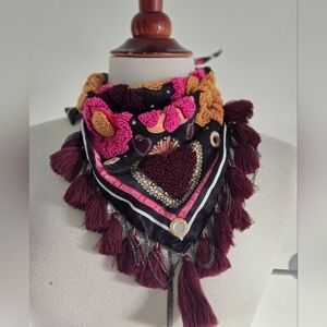 Complementos V. Elegant Multicolor Tassel Scarf Made In COLOMBIA